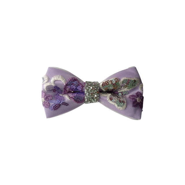 Papion rafinat, cu paiete, model Clasic, Liliac Glitter Butterfly 